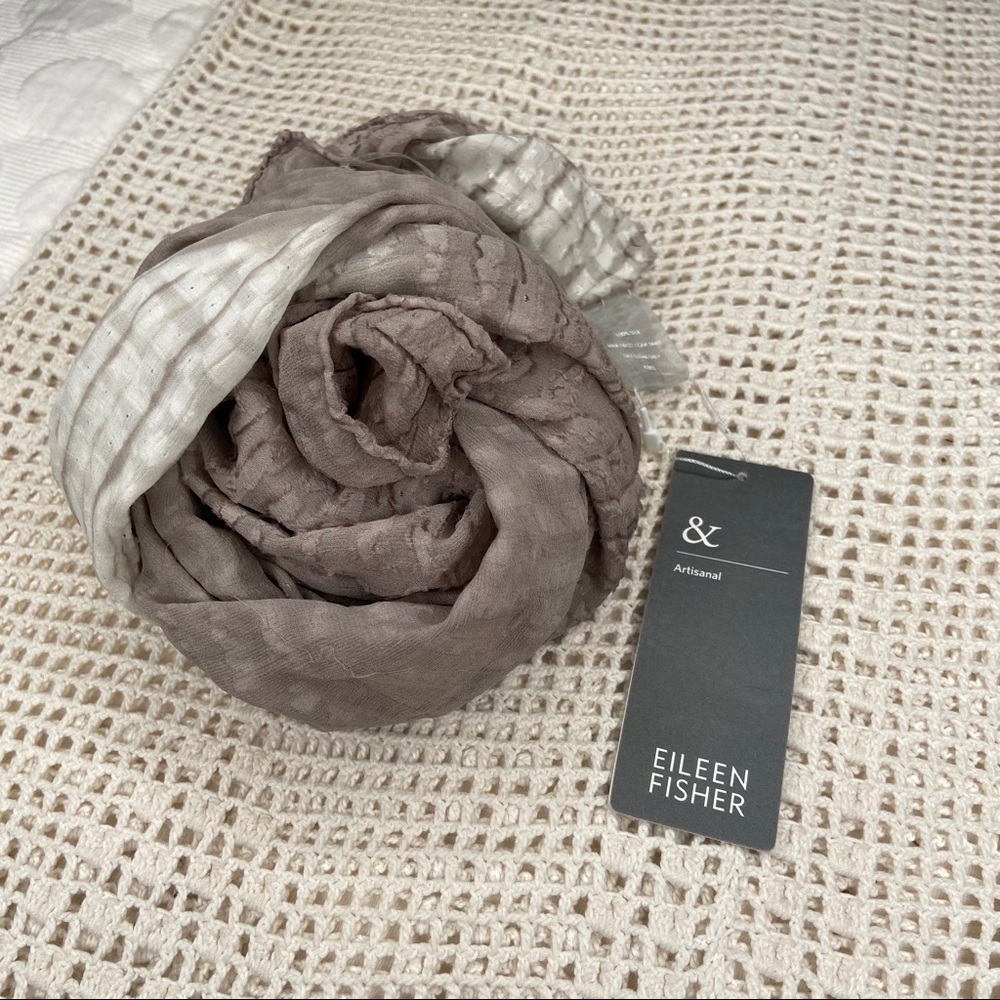 Eileen Fisher Silk Scarf Shibori Dyed